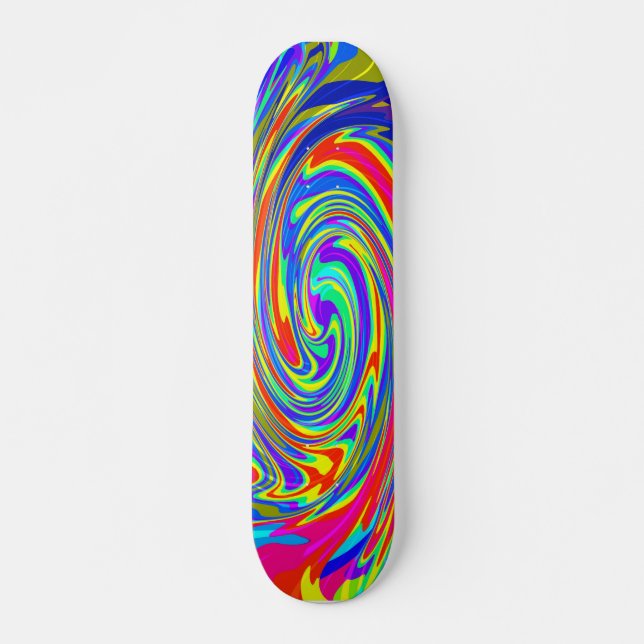 Skateboard Trippy Tye Dye Mini Skate Board (Devant)