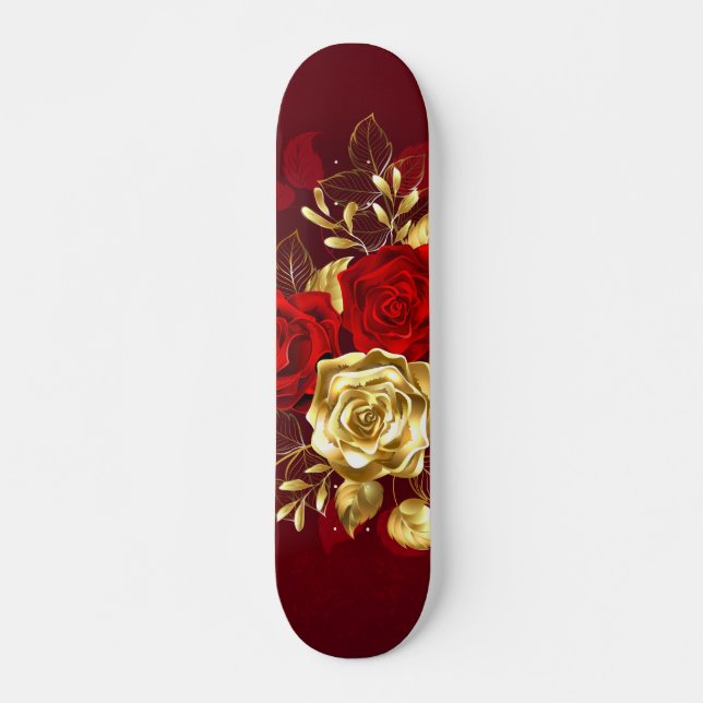 Skateboard Trois Roses de bijoux (Devant)