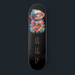 Skateboard *~* Troll AP89 Hippie Neon Whimsical Initial Cute<br><div class="desc">(Code de recherche AP89 pour les articles Troll et AP88 pour les articles de thème médiéval ) Transfert facile vers d'autres produits Zazzle. Patinage arrière - plan NOIR. Les couleurs Hippie NEON juste pop Personnaliser / Personnalisez vos INITIALES / MONOGRAM. Troll aux cheveux longs et marrants. Whimsical Cute Fun Bright...</div>