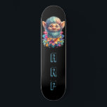 Skateboard *~* Troll de barbe AP89 Neon Arc-en-ciel Initiales<br><div class="desc">(Code de recherche AP89 pour les articles Troll et AP88 pour les articles de thème médiéval ) Transfert facile vers d'autres produits Zazzle. Patinage arrière - plan NOIR. Les couleurs vives et oh si heureux de NEON Rainbow couleurs juste pop les images TROLL et les LETTRES. Customisez / Personnalisez vos...</div>