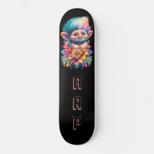 Skateboard *~* Troll Floral Sweet AP89 Initiales Neon Arc-en-