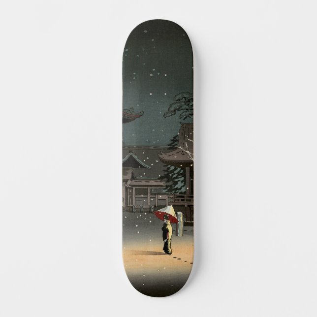 Skateboard Tsuchiya Koitsu - Neige au temple de Nezu (Recto)