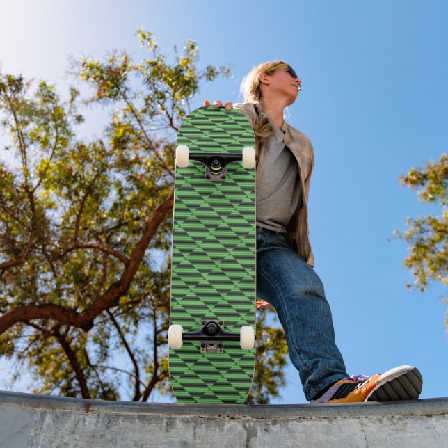 Skateboard Tubes À damiers vert et jaune par Kenneth Yoncich (Extérieur 1)