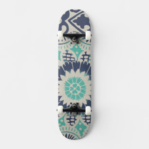 Skateboard Tuile bleue III de batik