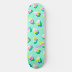 Skateboard Turquoise aux fraises