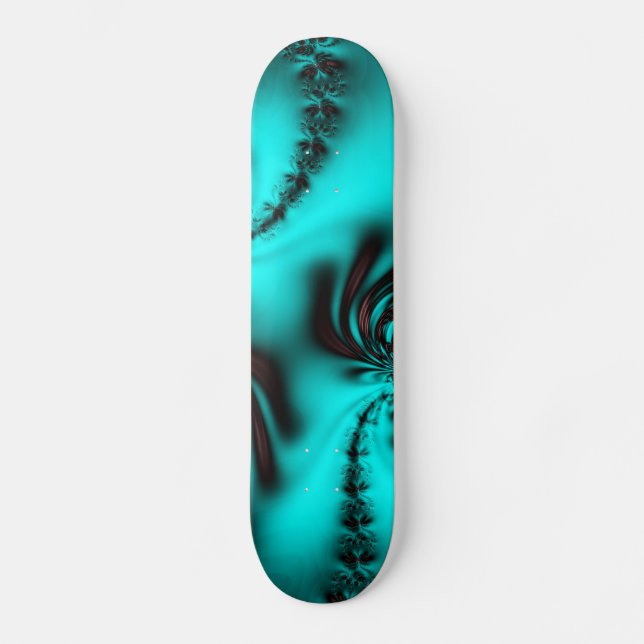 Skateboard Turquoise Bleu Fractal (Recto)