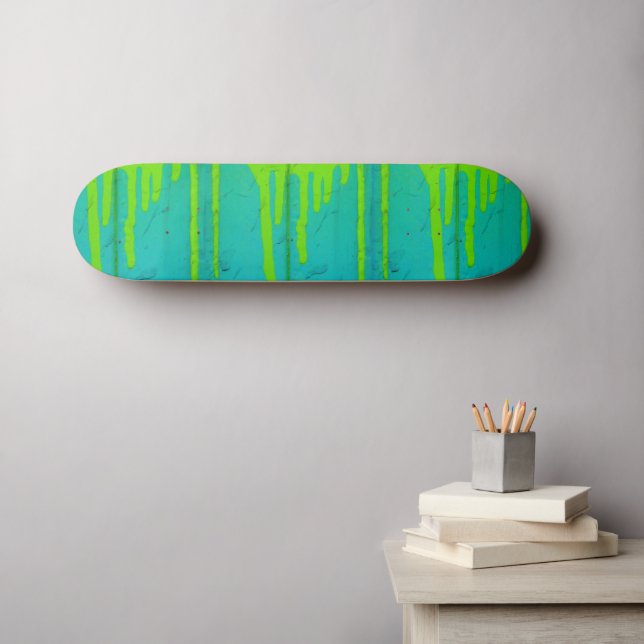 Skateboard turquoise coloré (Art mural (Horz))