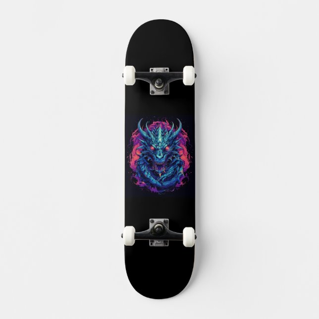 Skateboard Turquoise Dragon (Recto)