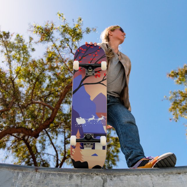 Skateboard Twilight Forest Christmas Santa Sleigh (Extérieur 1)