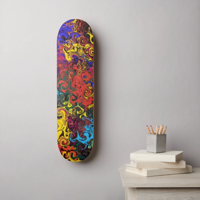 Skateboard Twirlers colorés Abstraits / (Art mural)
