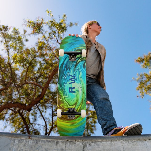 Skateboard Twisting Liquid Multicolors Personnalisé (Extérieur 1)