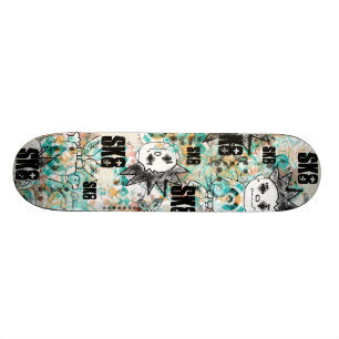 Skateboard Type de Jacquard de graffiti +Planche à roulettes