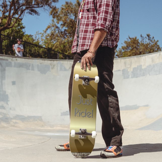 Skateboard Typographie Cool Or Noir Gris  (Extérieur 2)