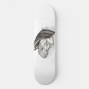 Skateboard Un Angel endormi, noir et blanc