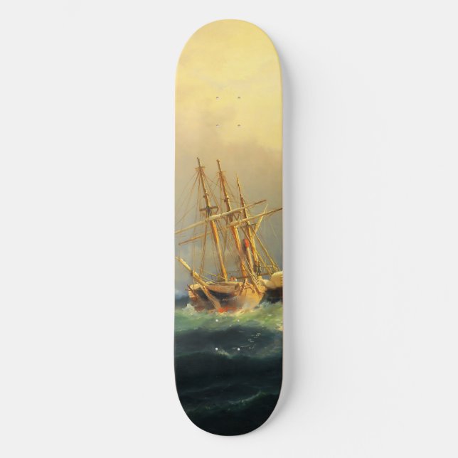 Skateboard Un bateau à vapeur dans une tempête dans l'océan A (Recto)