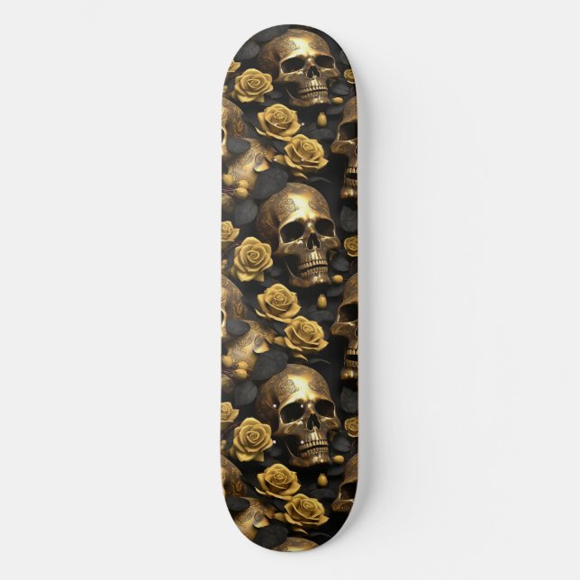 Skateboard Un design de la série Crâne et Roses 8 (Recto)