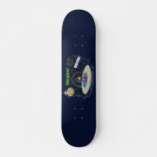 Skateboard Un joli poisson heureux dans l'espace dessin anim