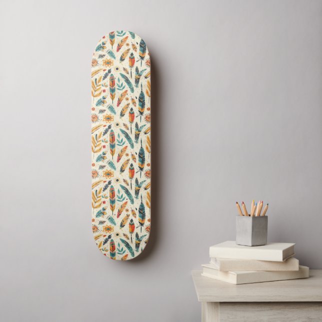 Skateboard Un motif d'inspiration bohème clair (Art mural)