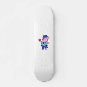 Skateboard Un policier des cochons en train de manger un beig