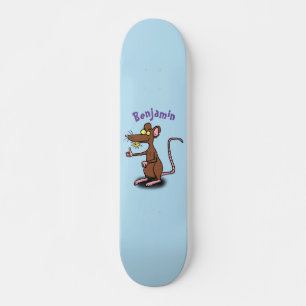 Skateboard Un rat brun mignon pouce vers le haut dessin animé