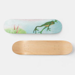 Skateboard Une Grenouille S'Enfonce Dans L'Étang Illustration