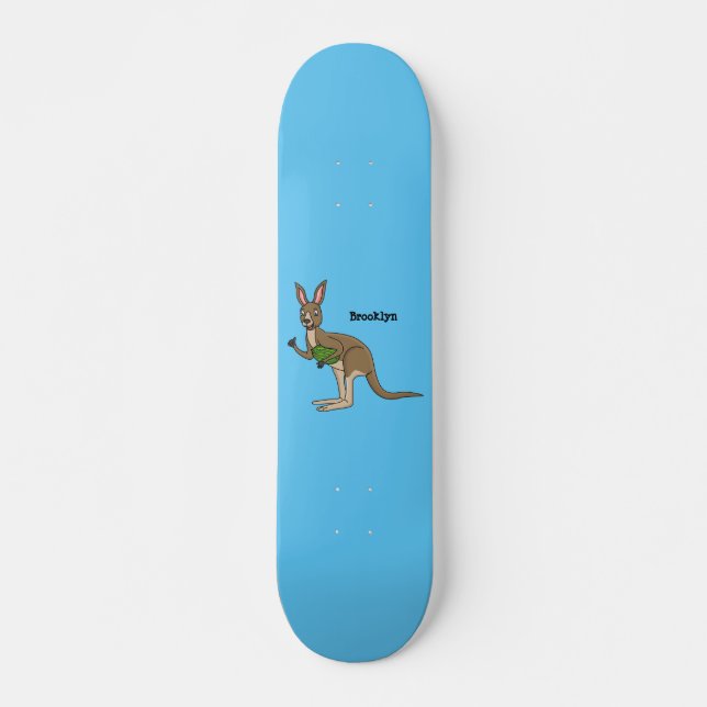 Skateboard Une jolie illustration de kangourou australien (Devant)