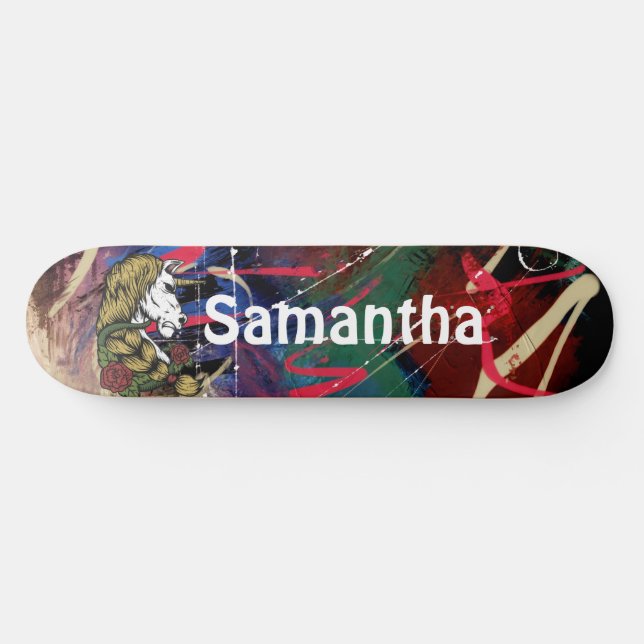 SKATEBOARD UNICORN DE GUERRE AMÉRICAIN GRAFFITI (Horz)