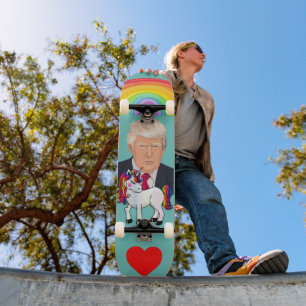 SKATEBOARD UNICORN DONALD TRUMP PLANCHER PLANCHER PLANCHER PL