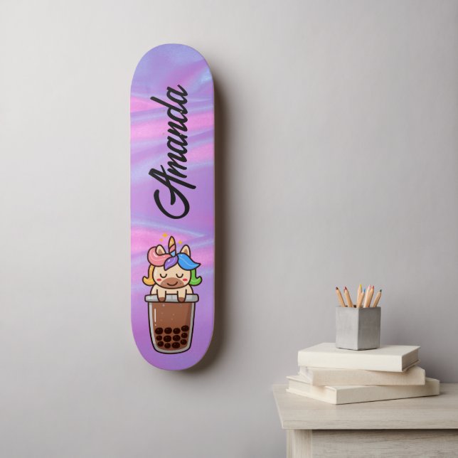 Skateboard Unicorne abstraite (Art mural)