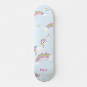 Skateboard Unicorne arc-en-ciel magique personnalisée