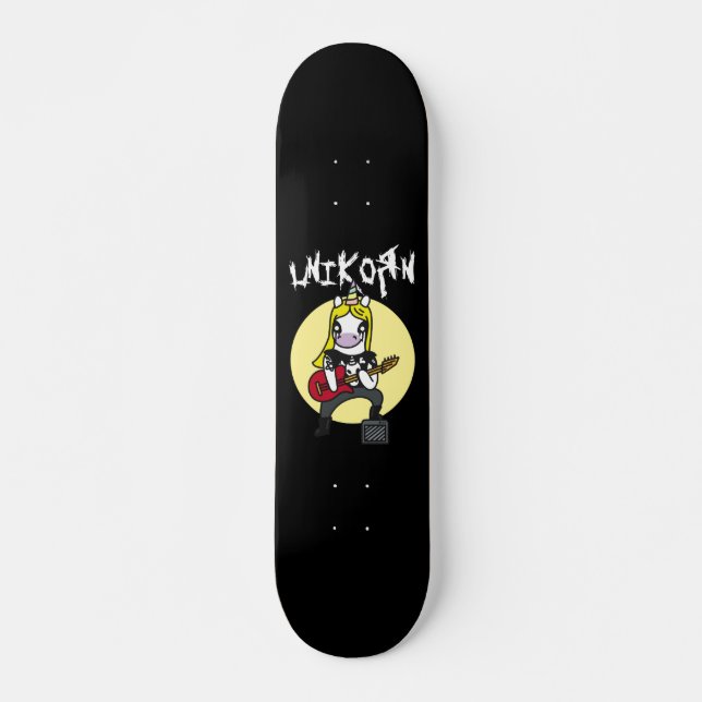 Skateboard Unicorne métallique lourd drôle (Devant)
