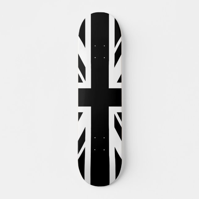 Skateboard Union Jack ~ Noir et Blanc (Devant)