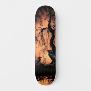 Skateboard Unique Artsy Gothic Raven Patinage Deck