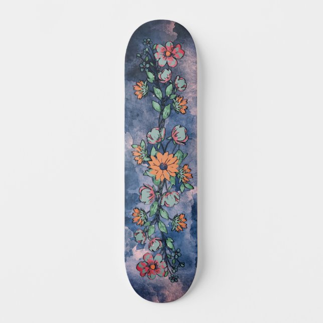 Skateboard Urban Street Art Inspiré Girly Floral Patinage Dec (Recto)
