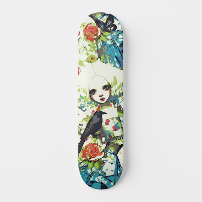Skateboard Urban Street Art Inspiré Gothique Girly Girl (Recto)