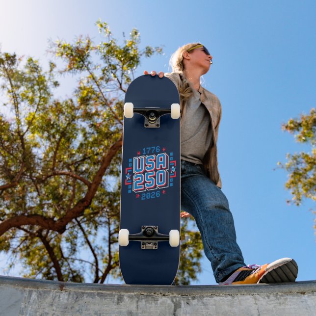 Skateboard USA 250 - 1776 à 2026 Pixel Art (Extérieur 1)
