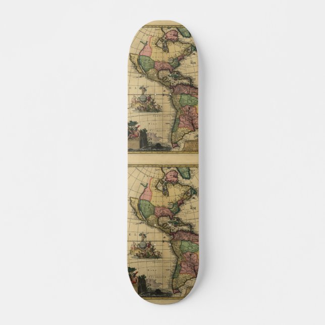 Skateboard Utramque d'Americam - nord et carte de l'Amérique (Devant)