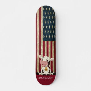 Skateboard Vache américaine personnalisée