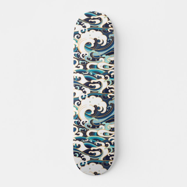 Skateboard vague asiatique de style japonais (Devant)