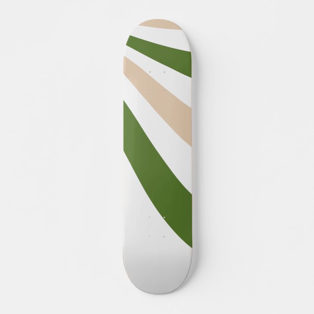 Skateboard Vague blanche, sable et palme verte (Devant)