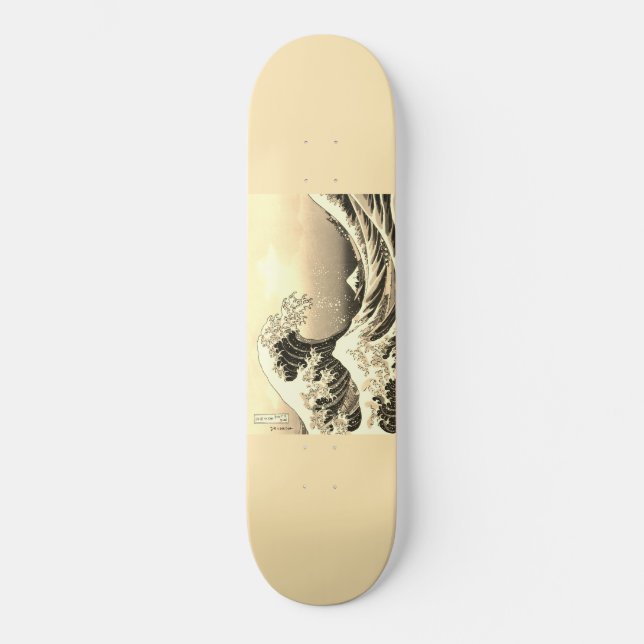 Skateboard vague de peinture artistique japonaise, (Recto)