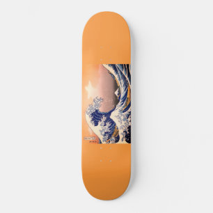 Skateboard vague de peinture artistique japonaise,