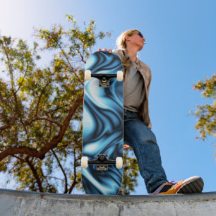 Skateboard Vague de soie bleue