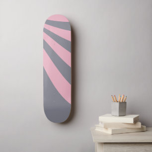 Skateboard Vague grise et rose