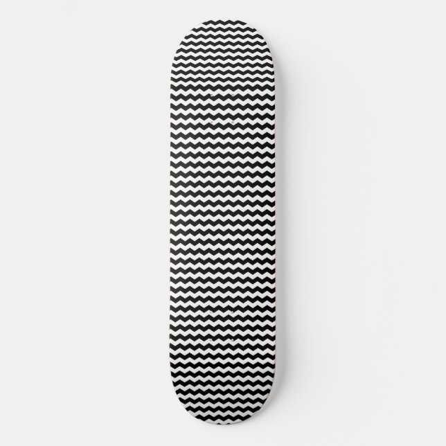 Skateboard Vague Noir et Blanc (Recto)