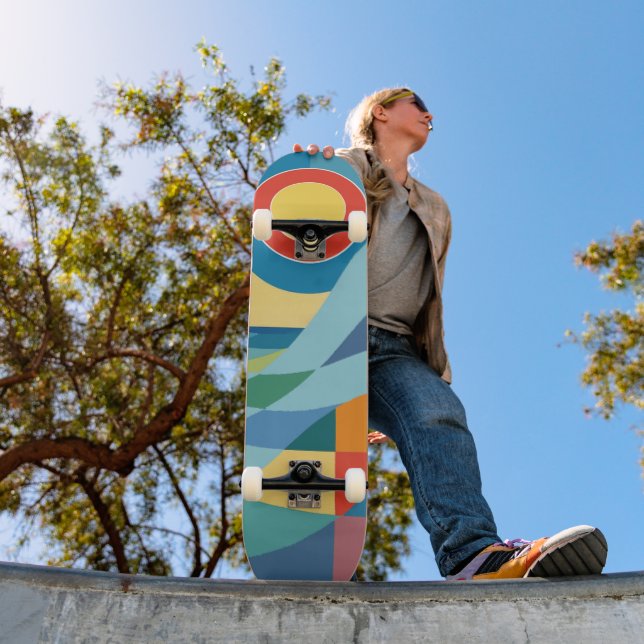 Skateboard Vague océane au lever du soleil (Extérieur 1)