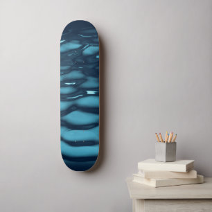 Skateboard Vagues Aqua Blue Water