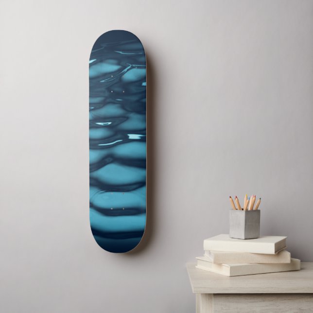 Skateboard Vagues Aqua Blue Water (Art mural)