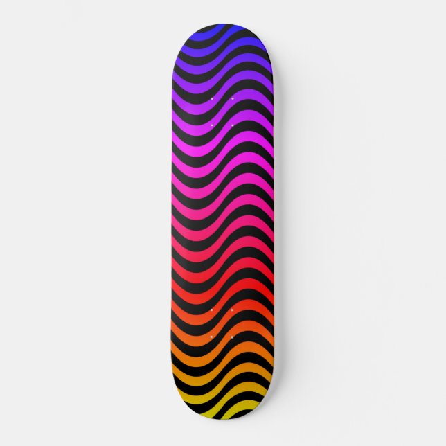Skateboard Vagues arc-en-ciel (Recto)
