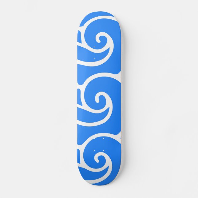 Skateboard Vagues bleues de style japonais (Recto)